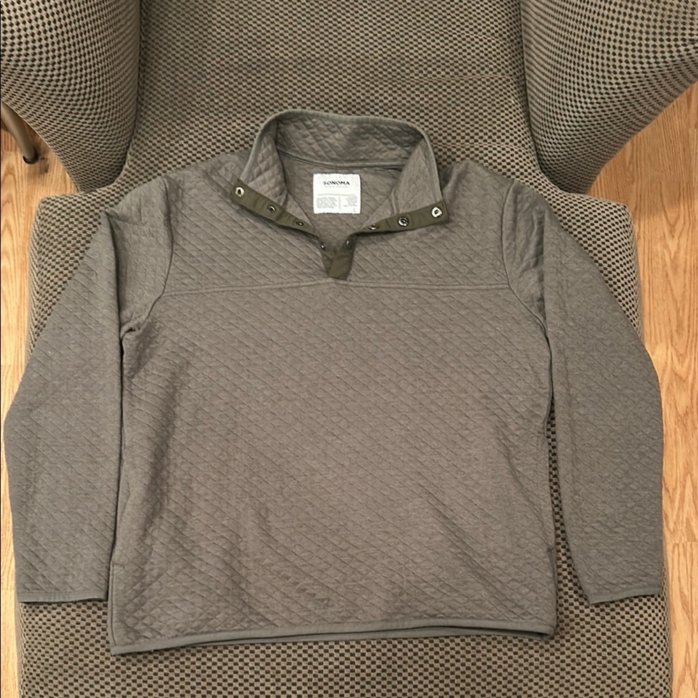 Sonoma Olive Green Quilted Pullover- Men’s Large